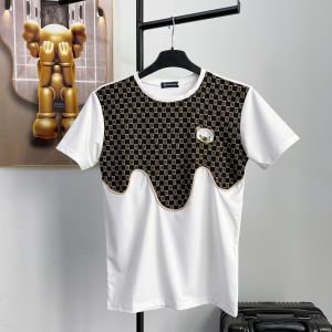 Áo thun nam cổ tròn ngắn tay phối họa tiết đẹp cá tính chất vải thun lạnh thoáng khí mẫu mới giá rẻ chuẩn shop DV-FASHION