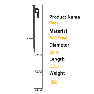 20/30/40CM Camping Tent Nail Peg Steel Tent Pegs Tent Accessories For Camping Canopy Heavy Duty Camping Stakes
