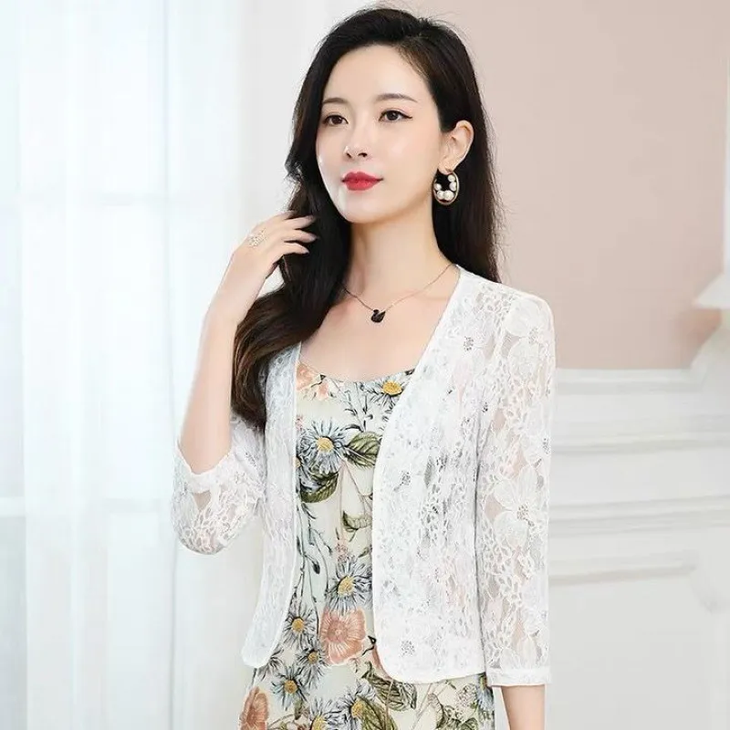 Women Lace Cardigan Plus Size Hollow Elegant Shawl Ladies Bolero Lightweight Jacket Summer Beach Sunscreen Cardigan Wedding Bridal Jacket Coat Lazada