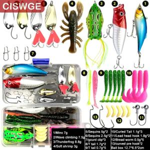 [COD] CISWGE SPORTS Lua Bait Set Lua Bait Fake Bait Lua Sequins Soft Bait Bucktails Ray Frog Minnow Bionic Boxed Set