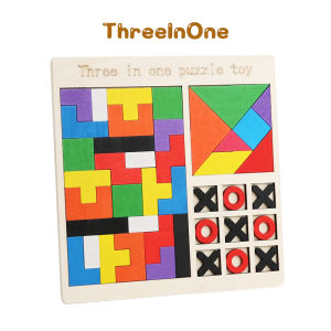 Payoe 3 In 1 Mainan Puzzle Tetris Russian Mainan Puzzle Kayu Tangram Puzzle Tetris Kayu Anak