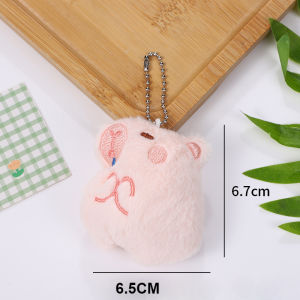 𐙚 (Bóp kêu) Cặp đôi Móc khoá gấu bông capybara hồng nâu mini đeo túi dễ thương quà tặng chít chít