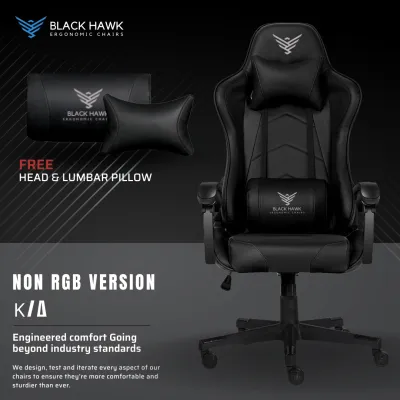 🦅 (𝐒𝐆 𝐒𝐓𝐎𝐂𝐊) Black Hawk RGB Gaming Chair / Gaming Chair / Computer Chair (E-Sports Chair)