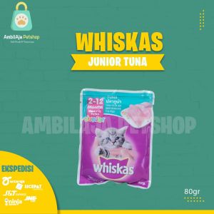 Makanan ringan kucing basah Whiskas pouch Dus isi 28pcs 80gr All Varian
