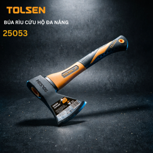 Búa rìu đa năng cao cấp thép carbon Tolsen 25053 tay cầm sợi thủy tinh cứu hộ thoát hiểm làm vườn chặt cây bổ củi