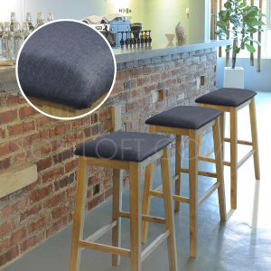 Softloft Peter Counter Stool Height 62cm Solid Rubber Wood With Cushion Dining Chair Saddle For Bar Counter Cafe Office Living Home High Tall