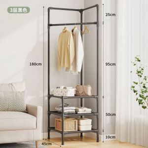 makang Open Cloakroom Corner Coat Rack Corner Clothes Hanger for Bedroom Space-Saving
