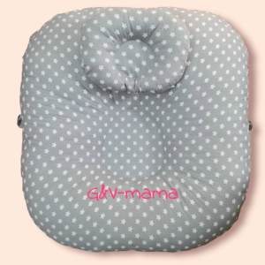 Gối nằm chống ọc sữa cho bé sơ sinh cotton thoáng mát màu xám