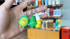 Cartoon Fruit Keychain Durian Banana Strawberry Pendant Cute Bags Keychain Backpack Decor Toys