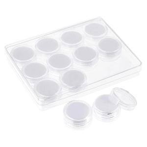 Tròn đặc đá quý lưu trữ khay 12 khe cắm trong suốt Acrylic container với miếng bọt biển lót cho thương mại cho thấy bán lẻ