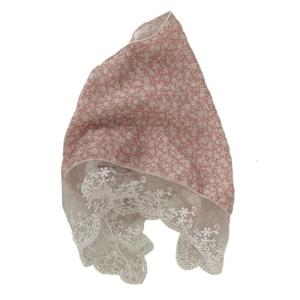 Sheer Lace Trim Triangles Hair Scarf Floral Pattern Kerchief Tie Back French Style Turbans for Girl Beach Photo Tool