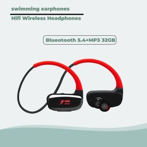 Wireless Bluetooth Sports Earphones IPX7 Waterproof with 32GB Storage & Built-in MP3 Player for Running Cycling Hiking and Gym Use.