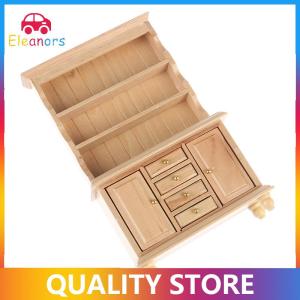 [Eleanor] 1:12 Dollhouse Miniature Furniture Multifunction Wood Cabinet Bookcase Bookshelf
