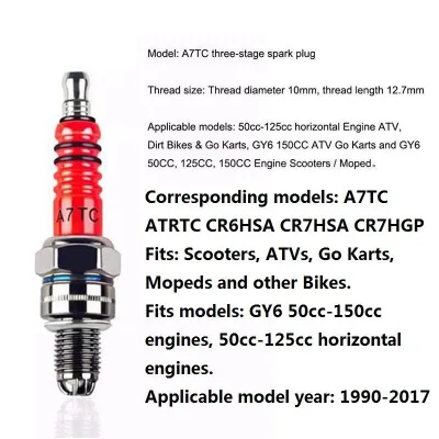Spark Plug A7TC D8EA High Performance 3-Electrode For wave/tmx/baja/mio/xrm Motorcycle 8/10mm Spark Plug Accessories