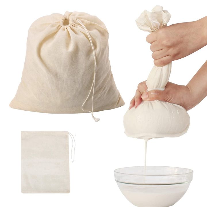 【🚛24 Hours Shipping】Reusable Cheese Cloth Bag Drawstring Soybean Milk