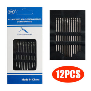 12/24/36ชิ้นเข็มตาบอดเข็มสำหรับผู้สูงวัยรูด้านข้างตัดเย็บเหล็กกล้าไร้สนิมเย็บผ้าที่ใช้ในครัวเรือนเข็ม DIY อุปกรณ์เสริมจิวเวลรี่เกลียว