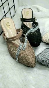 sendal brukat wanita 5cm model terbaru