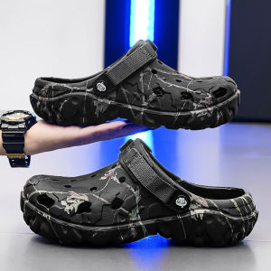 Large Size Outdoor Beach Shoes Closed-Toe Slippers For Men Summer Lightweight Clogs Dual-Use Fashionable Outdoor Sandals