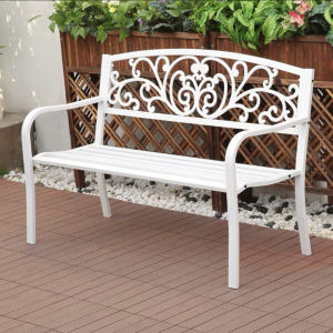 TREDEY 130cm Metal Outdoor Bench