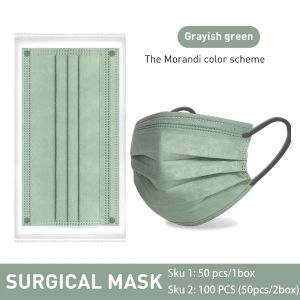 50-200pcs Fashion Face Mask For Men Women Individually Wrapped 3 Layer Ply Filter Mask ​ Colores Mask