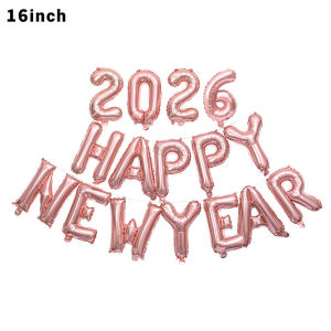 Happy New Year 2026 Foil Balloons 16 Inch Alphabet Letters Party Decoration Scene Setting Celebration Balloons