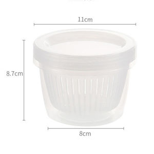 【Free Shipping】Double Layer Fresh-keeping Box Transparent Sealed Seasoning Food Container Refrigerated Ingredients Storage Box Kitchen Gadgets