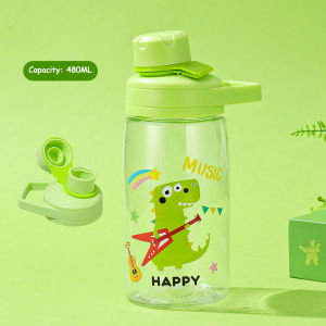 【Free Shipping】650ML Kids Straw Cup With Strap Cute Antlers Water Bottle For Kids Plastic Tumbler Water Bottle For School Portable Tumbler For Kids Boys Girls BPA Free