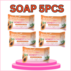 (3pc Or 5pcs) Honest Glow Kojic Papaya Soap For whitening/Moisturizing Removes Pimple and acne 100g