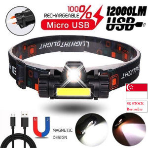 【SG 🚚】Multifunctional Waterproof LED Headlamp XPE+COB USB Rechargeable Headlight Outdoor Travel Camping Head Torch