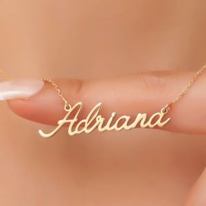 kalung liontin nama variant font yang berbeda bisa request nama sendiri lapis emas 24 k anti karat