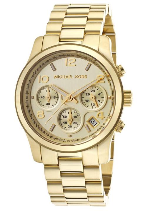 Michael Kors Women s Chrono Gold Runway Stainless Steel Watch