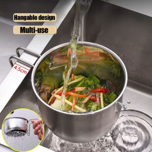 Stainless Steel Hangable Sink Strainer Basket Kitchen Sink Drain Rack Sponge Soap Storage Baskets Wet Dry Drainage Holder
