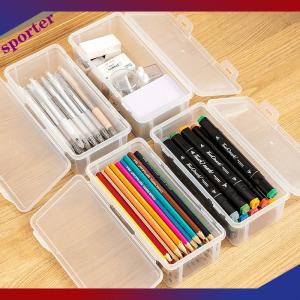 Sporter กล่องใส่เครื่องสำอางกล่องใส่ดินสอโปร่งใสที่ใส่แปรงอายแชโดว์แบบบลัชออนที่เก็บเครื่องเขียนบนโต๊ะ