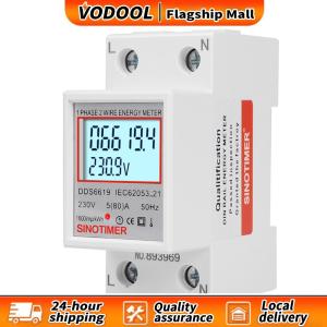 【Fast delivery】 Digital Single Phase Energy Meter LCD Display 220V 230V Electrical Load Analyzer Din Rail 50 60Hz Indoor Installation