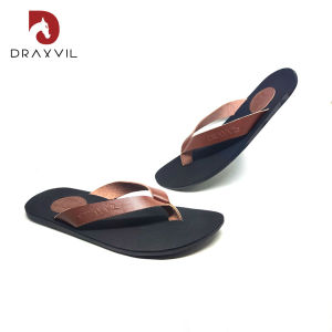 DRAXVIL - Sandal Japit Kulit Sapi Asli Warna Cokelat