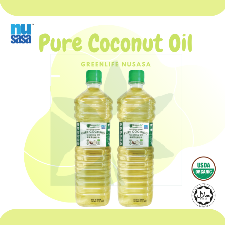 Greenlife Nusasa 100 Organic Pure Coconut Cooking Oil 1l X2 Nongmo