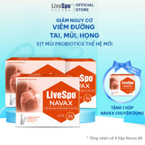 [MUA 3 TẶNG 1] Combo 3 Livespo Navax chuyên dụng (10 ống x 4ml) - Nước muối sinh lý chứa bào tử lợi khuẩn giúp giảm nghẹt mũi viêm mũi họng - Tặng 1 hộp Navax chuyên dụng 10 ống
