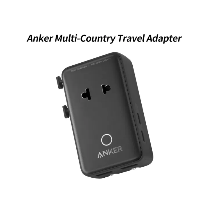Anker Nano Travel Adapter, 5-Port Power Adapter with 1× 2-Pin AC, 2 USB A, 2 USB C for 20W, Smart Temperature Control, Works in 200+ Countries, Not a Voltage