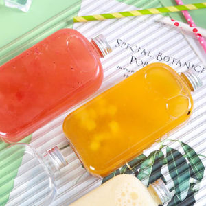 Hoomall 5Pcs Flat Square Drink Bottle Plastic PET Reusable/Disposable Grade Bpa Free Christmas New Year Kitchen Party Supplies Enzyme Cup