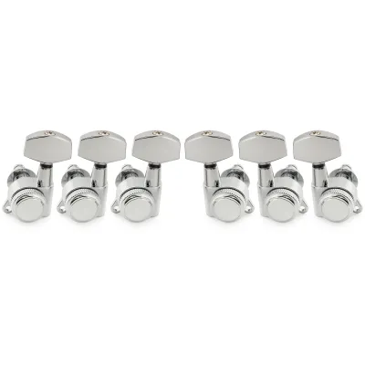 Musiclily Pro 18:1 Ratio Full Sealed Locking Machine Head Tuner Tuning Peg Key with Big Hex Button 45 Degree Screw for Acoustic Electric Guitar