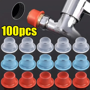 100pcs Silicone Faucet Leak-proof Sealing Gaskets Tape-Free Quick Connector Pipe Buckle Triangle Valve