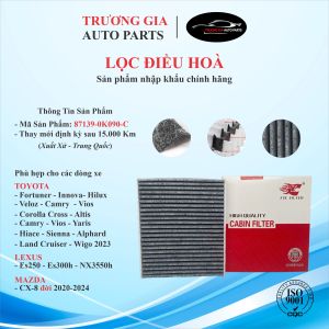 [ZYC] Lọc điều hòa than hoạt tính xe Fortuner innova innova Cross Hilux Alphard và xe Lexus es250 es300h nx350h (Mã: 87139-0K090-C)
