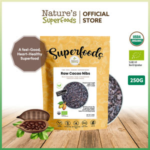 Natures Superfoods Organic Raw Cacao Nibs 250g l Good for the Heart l Magnesium Antioxidants l Unsweetened (HALAL Certified)