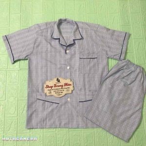 Bộ quần áo pijama nam trung niên- Bộ ngủ ông già cộc tay