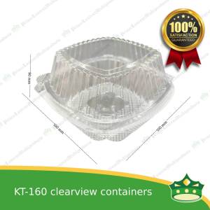 [125 pcs] clear clamshell KT-160 OPS clearview food containers for any food products muffins cakes chiffon cupcakes salad fruit baked goods