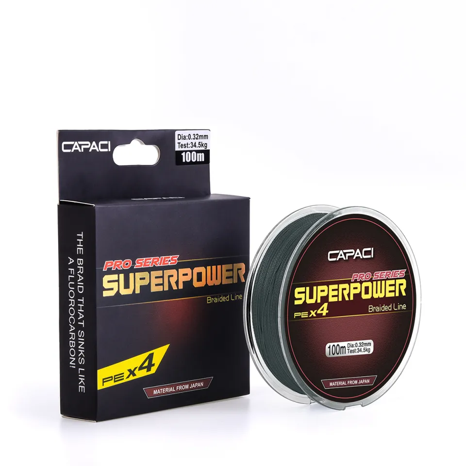 CAPACI 100M Braided Fishing Line X4 Pe Line Fishing Tackle 0.4#-8