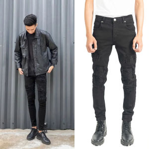 YOJUZ - Quad Biker Black (Celana Panjang Jeans) (Skinny Jeans)