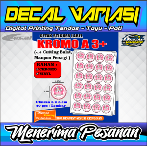 Stiker Chromo-Stiker Label-Stiker Bulat-Stiker Custome-Stiker Bebas Request-Stiker Variasi