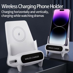 Super ที่ชาร์จไร้สาย แท่นชาร์จโทรศัพท์ไร้สาย Fast Wireless Charger Stand ชาร์จเร็ว ขาตั้งโทรศัพท์มือถือ แบบไร้สาย เครื่องชาร์จไร้สาย