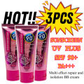[SET OF 3PCS] 60ml Kiss Facial Tinted Sunscreen Cream SPF90+ High Protection UV PLUS Anti Aging. 